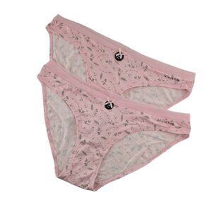 NWT La Vie En Rose 2 Women's Light Pink Floral Soft Bikini Panties Size L